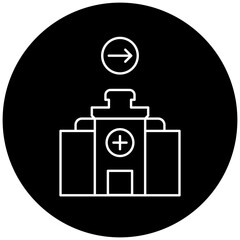 hospital icon design arrow right