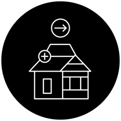 hospital icon design arrow right