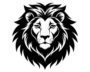 Lion Head Silhouette Vector Design, Lion SVG, Lion Head Icon