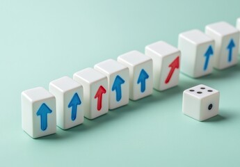 Obraz premium Growth and Opportunity: Dice and Arrows