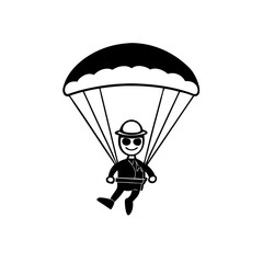 vector illustration of a man with parachute