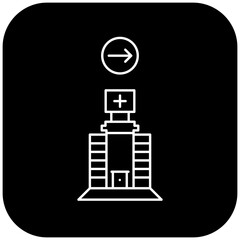 hospital icon design arrow right