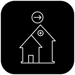 hospital icon design arrow right