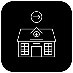 hospital icon design arrow right