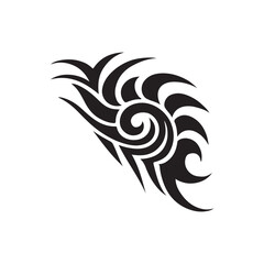 silhouette of a black and white tattoo design