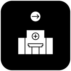 hospital icon design arrow right
