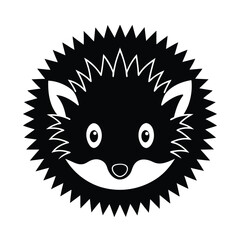 hedgehog face vector art silhouette