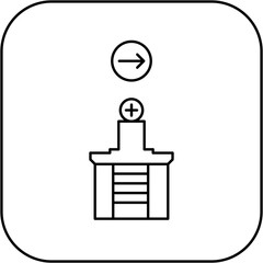 hospital icon design arrow right