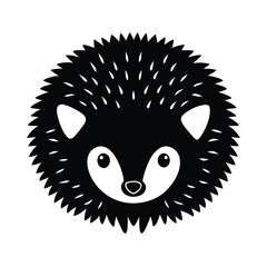 hedgehog face vector art silhouette