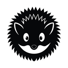 hedgehog face vector art silhouette