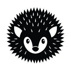 hedgehog face vector art silhouette