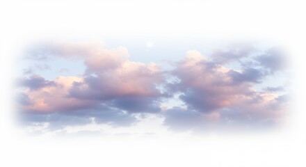 Obraz premium Serene pastel sky with soft clouds in gentle transitioning hues of pink and blue