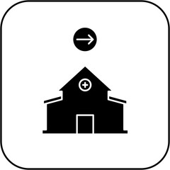 hospital icon design arrow right