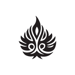 silhouette of a black and white tattoo design