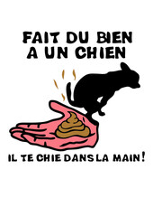 fait bien chien chie main expression humour