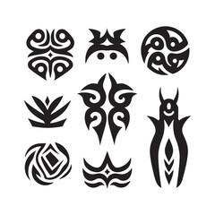 silhouette of a black and white tattoo design