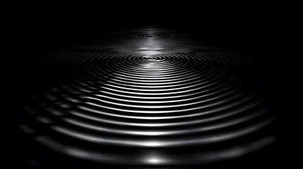 Fototapeta premium series of concentric circles with varying thicknesses, creating a hypnotic and mesmerizing visual effect on a dark background. concentric circles, hypnotic effect, mesmerizing design, circular 