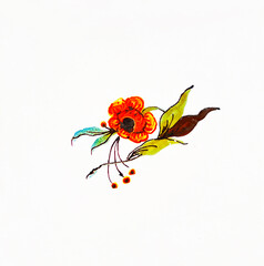 Detail of the traditional tiles from facade of old house. Decorative tiles.Valencian traditional tiles. Floral ornament. 