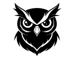 Owl Head Silhouette Vector Design, Owl SVG, Owl Head Icon