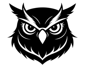 Owl Head Silhouette Vector Design, Owl SVG, Owl Head Icon