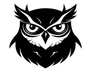 Owl Head Silhouette Vector Design, Owl SVG, Owl Head Icon