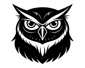 Owl Head Silhouette Vector Design, Owl SVG, Owl Head Icon
