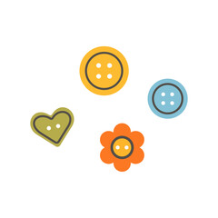 Set of colorful buttons for sewing. Vector illustration.