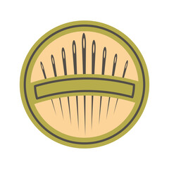 Set of sewing needles. Sewing tool. Vector illustration.
