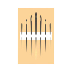 Set of sewing needles. Vector illustration.