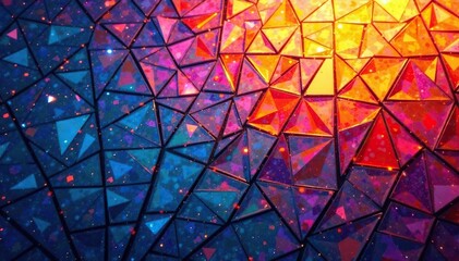 Fototapeta premium Geometric mosaic tile-inspired wallpaper, vibrant colors, mosaic, home, texture