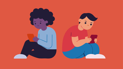 Comparison Game Two friends sitting together one looking happy and fulfilled while the other is scrolling on their phone and looking dejected symbolizing how FOMO can steal joy