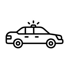 Fototapeta premium Police Car Icon for Law Enforcement and Security Themes