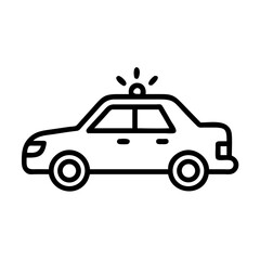 Police Car Icon for Law Enforcement and Security Themes