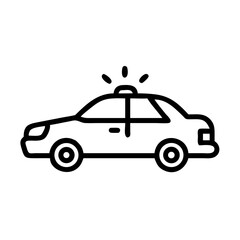 Police Car Icon for Law Enforcement and Security Themes