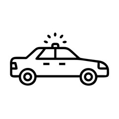 Police Car Icon for Law Enforcement and Security Themes
