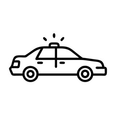 Police Car Icon for Law Enforcement and Security Themes