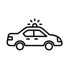 Police Car Icon for Law Enforcement and Security Themes