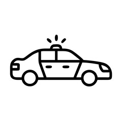 Police Car Icon for Law Enforcement and Security Themes