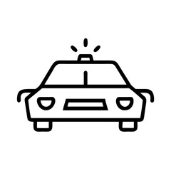 Police Car Icon for Law Enforcement and Security Themes