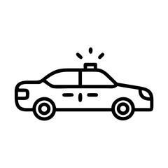 Police Car Icon for Law Enforcement and Security Themes