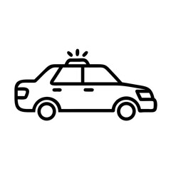 Police Car Icon for Law Enforcement and Security Themes