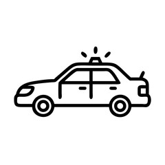 Fototapeta premium Police Car Icon for Law Enforcement and Security Themes