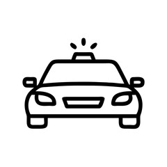 Police Car Icon for Law Enforcement and Security Themes