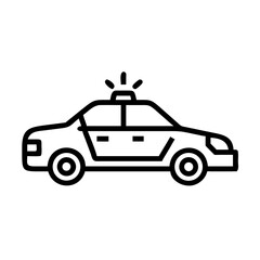 Police Car Icon for Law Enforcement and Security Themes
