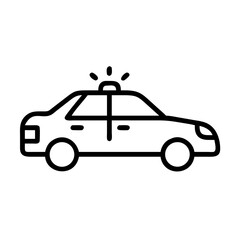 Police Car Icon for Law Enforcement and Security Themes