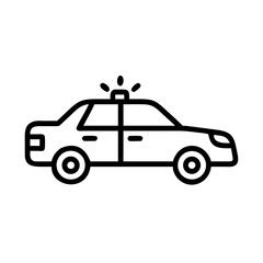 Police Car Icon for Law Enforcement and Security Themes