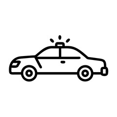 Police Car Icon for Law Enforcement and Security Themes