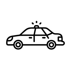 Police Car Icon for Law Enforcement and Security Themes