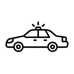Police Car Icon for Law Enforcement and Security Themes