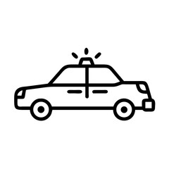 Police Car Icon for Law Enforcement and Security Themes